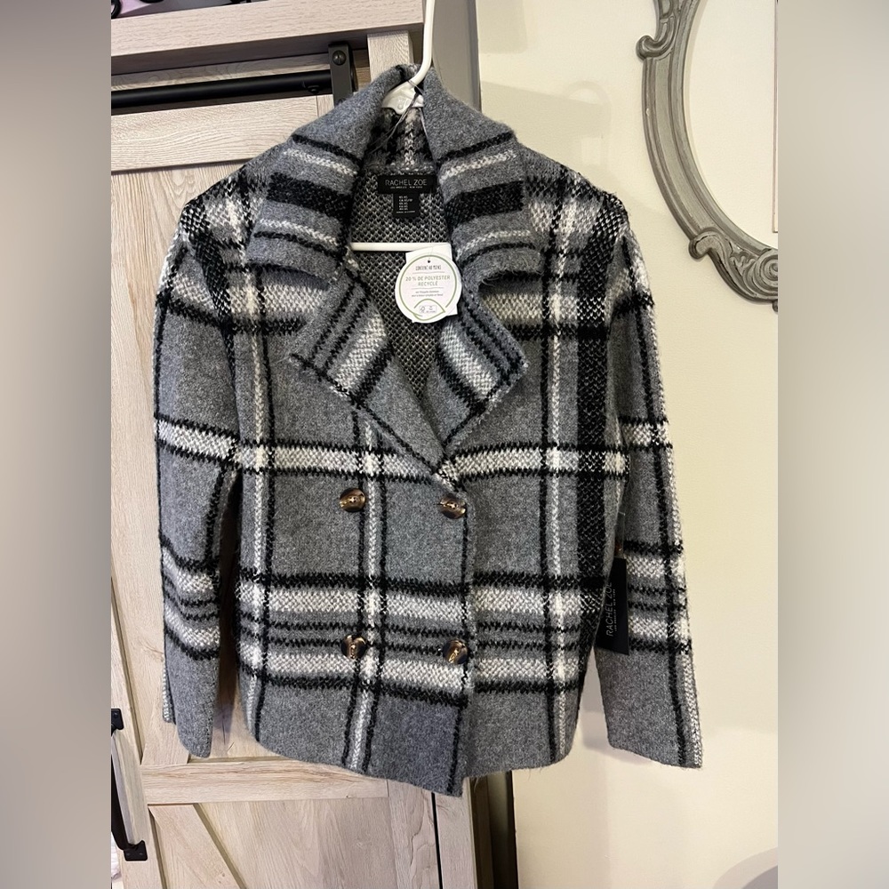 New Rachel Zoe Plaid Blazer/ Sweater